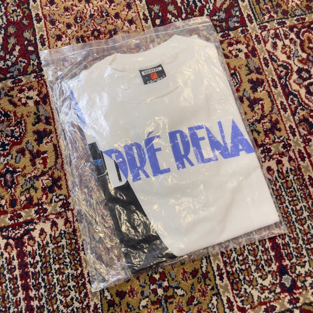 VTG 90s DS NWT Signal Sport Andre Renaud Jazz Piano Graphic T-Shirt White L USA